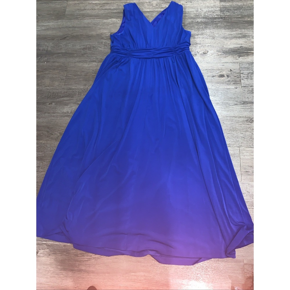 Christopher & Banks Royal Blue Sleeveless V-Neck Faux Wrap Maxi Dress Size 14